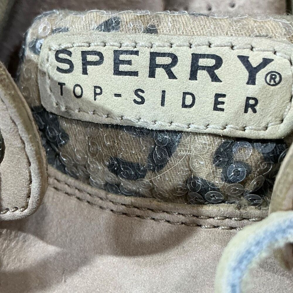 Sperry 1172 Topsider Top-Sider Angelfish Leopard Print Sequin Slip On Boat Shoes - Picture 5 of 10